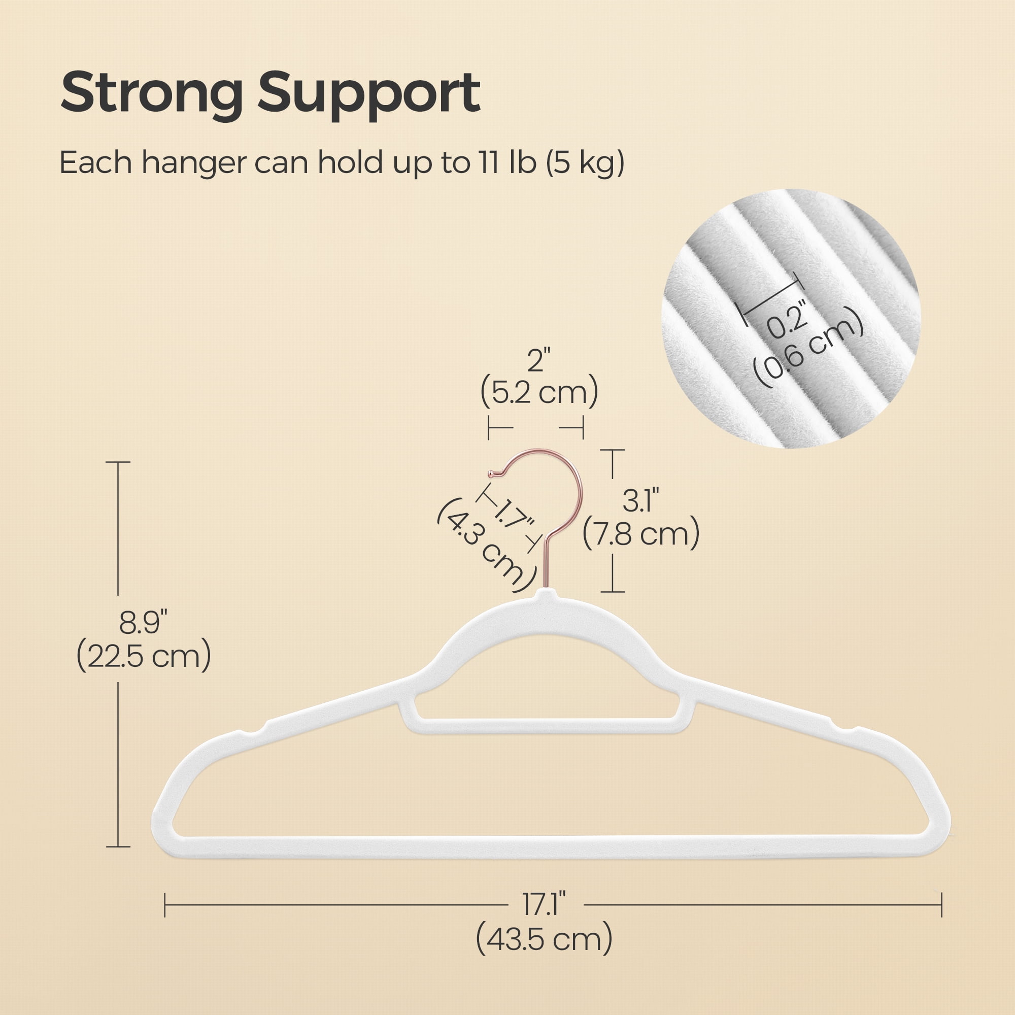 50 Pack Velvet Hangers Clothes Hanger with Swivel Hook Non-Slip for Coat Shirt Dress Pants Tie Cloud White