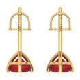thumbnail image 4 of 1.5 Ct Round Cut Studs Red Ruby 14K Yellow Solid Solid Gold Everyday Dainty Earrings Screw Back, 4 of 7