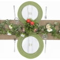 thumbnail image 2 of Round Braided Placemats Set of 4 Cotton Fabric Round Table Mats Non Slip Washable 15 inch Round Place Mats (Green, 4), 2 of 7