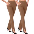 thumbnail image 2 of Womens Pants Plus Size 2PC Elastic Waist Solid Color Pockets Long Pants Khaki XL, 2 of 6