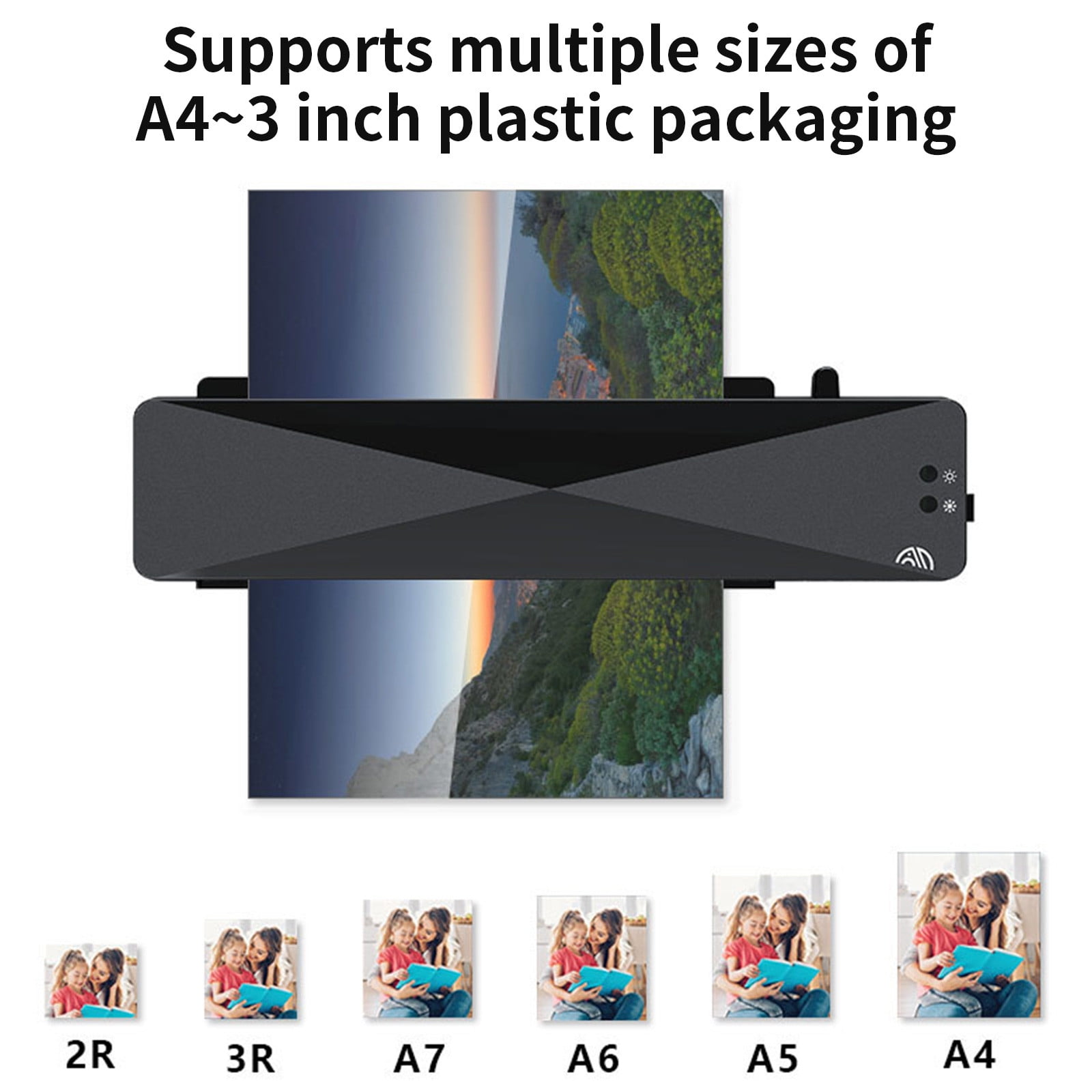 Mini Photo Laminator Automatic Small Laminator, A4 A5 A6 Size Home Laminating Machine with Fast Preheat Low Noise, Photo Plastic Sealer for Documents Photos Craft Projects