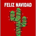 thumbnail image 4 of Feliz Navidad Christmas Cactus Adult Red Crew Neck Short Sleeve Tee-Small, 4 of 4