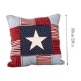 thumbnail image 2 of ZhangC 4th Of July Patriotic Star Square Throw Pillow, 20"x20" Red White Blue Flag Patchwork Decorative Pillow, Independence Day Decor for Sofa and Room, 2 of 9