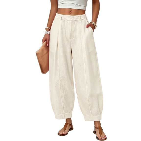 Women's Wide Leg Pants Parachute Pants Slacks for Women Boho Pants Lightweight Summer Pants Women Flowy Pants for Women Women Wide Leg Linen Pants Hiking Pants Women Lightweight Petite Linen Pants