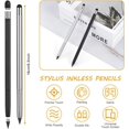 thumbnail image 3 of LAICAIW 2 in 1 Metal Inkless Pencil, Infinity pencil, Everlasting Pencil, Premium Metal Stylus pencil for Touch Screens, with 2 Graphite Nib and 2 Silicone Tip, for Writing Drawing（ 2PCS-Black & Si, 3 of 7