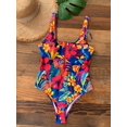 thumbnail image 1 of Traje de baño de una pieza para mujer 2022 nuevo Zip Push Up Monokini Sexy traje de baño sólido a rayas con estampado de hojas ropa de playa 13XL, 1 of 3
