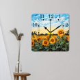 thumbnail image 3 of 10 Inch Wall Clock Battery Operated Square Clock for Office, Kitchen, Outdoor, Living Room,Oil Painting Sunflowers Pattern, 3 of 4