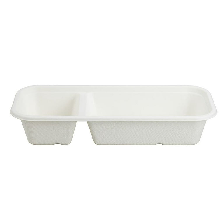 Pulp Tek Rectangle Clear Plastic Flat Lid - Fits 24 and 32 oz Bagasse Container - 100 Count Box