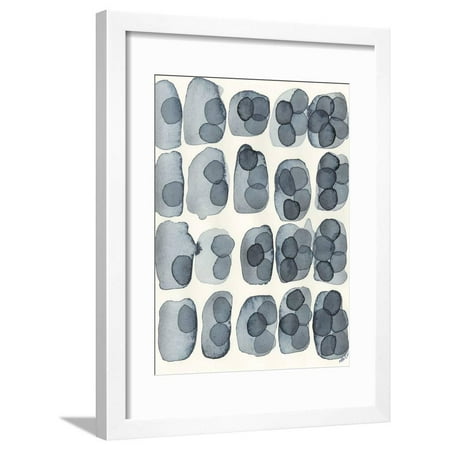 Indigo Five Minimal Abstract Circles Framed Print Wall Art By Nikki Galapon
