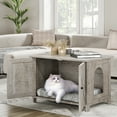 thumbnail image 5 of Walsunny Hidden Cat Litter Box Cat Washroom with Double Removable doors and Divider Indoor for Living Room Gray, 5 of 7