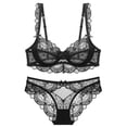 thumbnail image 5 of Conjuntos de sujetador Sexy para mujer, ropa interior ultrafina transparente de copa ABCDE, traje femenino de talla grande, lencería 2021, 5 of 5