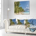 thumbnail image 2 of Designart Anse Georgette Beach Dark Blue - Seascape Throw Pillow - 16x16, 2 of 4