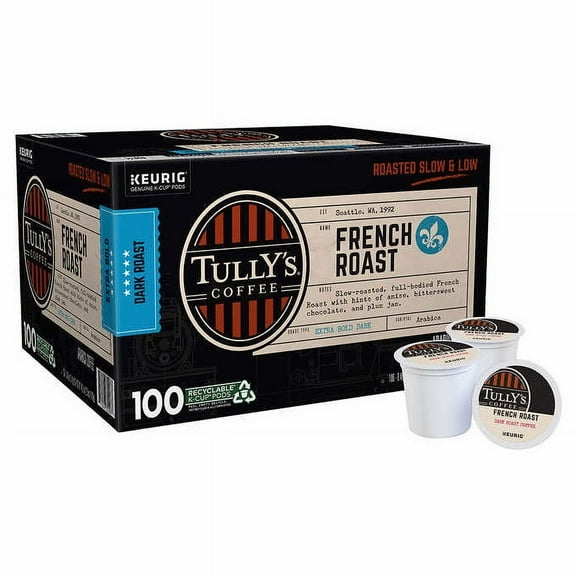 Tullys Coffee French Roast K-Cups Pods, 100-Count