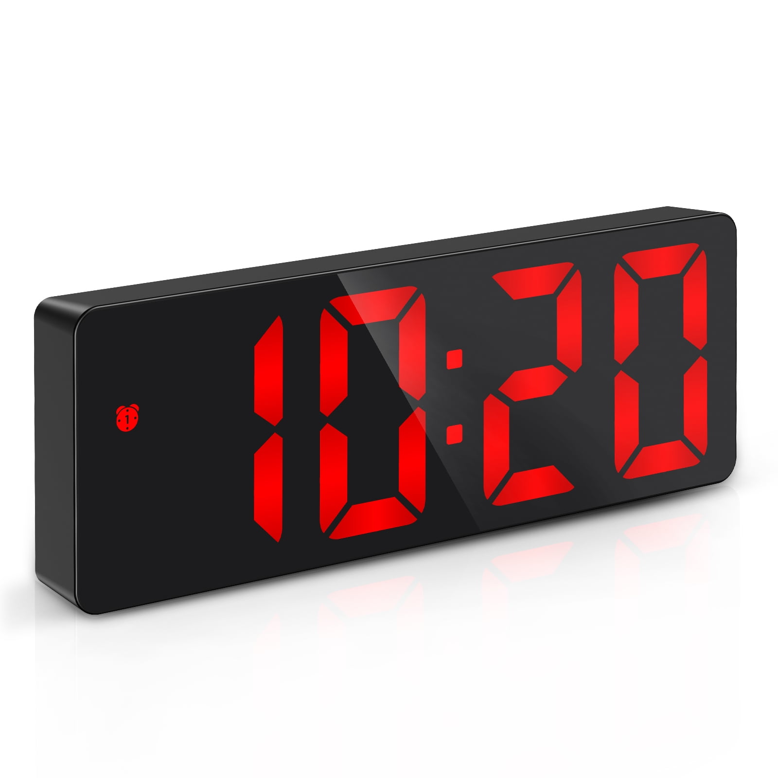 ORIA Digital Travel Alarm Clock - Large LCD Display Shows Time, Date, Temp, Foldable Stand, Snooze, 8-Second Backlight