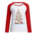 thumbnail image 4 of Fesfesfes Ugly Xmas Sweater Women Round-Neck Color Block Chriasmas Tree Snowman Printing Long Sleeve Tops Blouse, 4 of 4