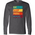 thumbnail image 3 of Inktastic Stand Up Paddle Boarding Eat Sleep Paddle Repeat Long Sleeve T-Shirt, 3 of 5