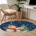 thumbnail image 4 of Round Rugs 4Ft, Blue Christmas Round Area Rug Washable Indoor Throw Carpet, Snowman Bear Xmas Tree Snowflake Soft Non Slip Circle Rug for Kitchen Nursery Room Home Decor Aesthetic, 4 of 8