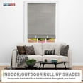 thumbnail image 3 of PowerSellerUSA Oval Cordless Blinds, Roll-Up Roller Shades for Windows and Doors, Light Filtering and Shades Privacy Window Treatment for Home - 36" (Width) x 72" (Length) Silver/Tan, 3 of 9