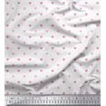 thumbnail image 1 of Soimoi White Rayon Fabric Pink Heart Print Sewing Fabric Yard 56 Inch Wide, 1 of 5