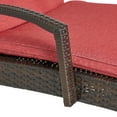 thumbnail image 2 of GDF Studio Olivia Outdoor Wicker Adjustable Chaise Lounges with Cushion, Set of 2, Multibrown and Red, 2 of 9