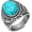 blue, variant on Retro Vintage Stone Rings for Men Turquoise Rings Stainless Steel Signet Biker Band