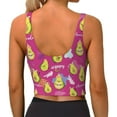 thumbnail image 3 of Kdxio Green Avocado Print Workout Crop Tank Top for Women Racerback Yoga Tank Tops Athletic Sports Shirts Exercise Undershirts, 3 of 9