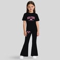 thumbnail image 2 of Summer Clothes for Teen Girls Size 6-12 Years Tween Girls Clothes 2PCS Sets Crop Tops & Flare Pants with Letter Print Summer Outfits, 2 of 4