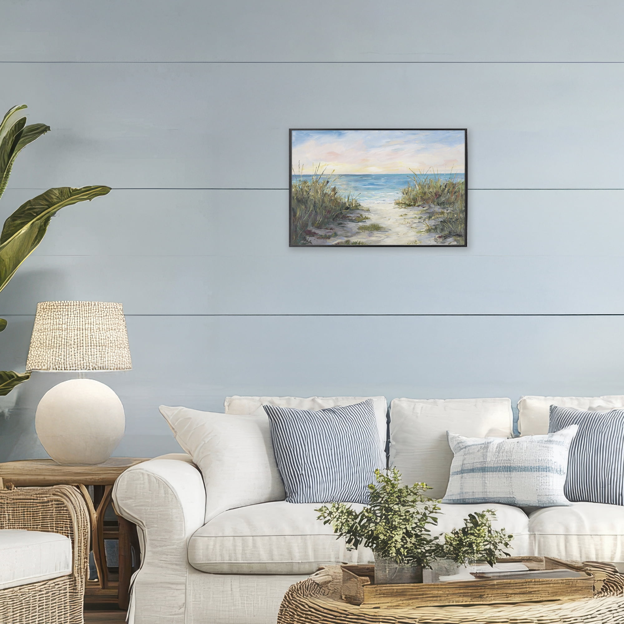 Stupell Industries Walk To The Beach Black Framed Giclee Art, design by Julie DeRice