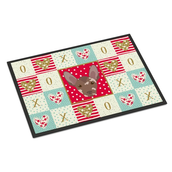 Carolines Treasures CK5219MAT Mexican Hairless Dog Love Door Mat Indoor Rug or Outdoor Welcome Mat 18x27 Doormat 27"L x