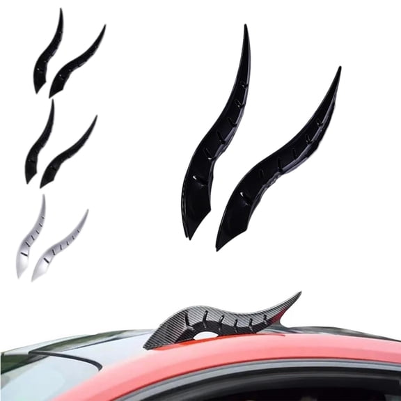 Universal Car Roof Dragon Horns - No-Drill 3D Devil Horn Auto Ornament, All-Weather Waterproof Exterior Decor, Tool-Free Installation for SUV/Sedan/Hatchback