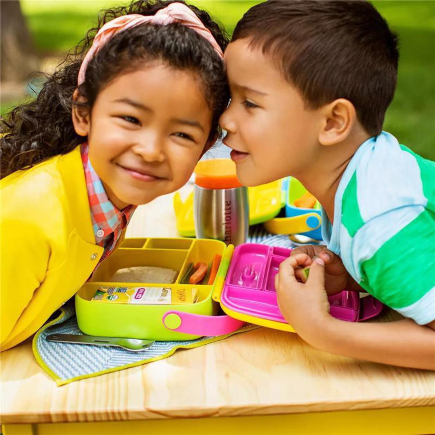 Munchkin - Lunch Bento Box with Stainless Steel Utensils