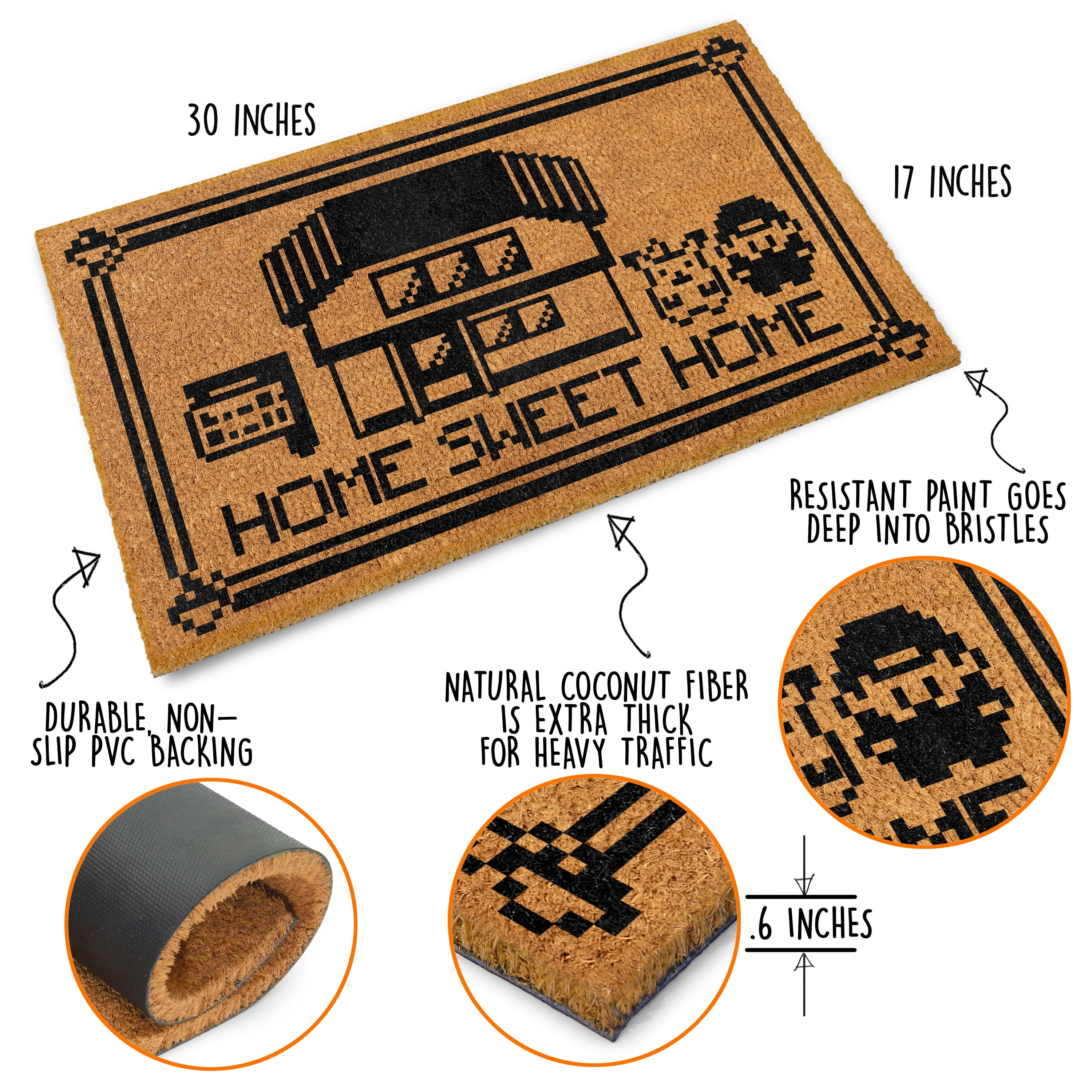 MAINEVENT Home Sweet Home Anime Doormat 30x14 Inch, Geeky Outdoor Welcome Mat
