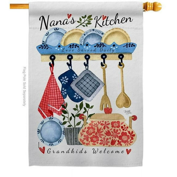 Breeze Decor H115246-BO Nanas Kitchen Family Grandparent 28 x 40 in. Double-Sided Decorative Vertical House Flags for Decoration Banner Garden Yard Gift