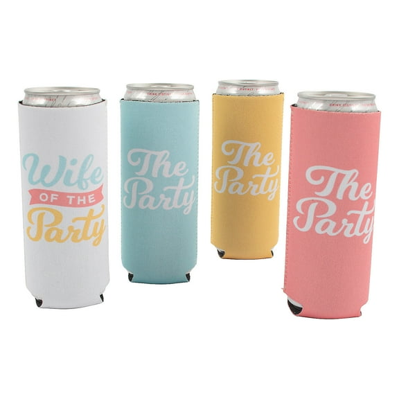Premium Wife of the Party Slim Fit Can Coolers, Party Supplies, Wedding, 7 Pieces