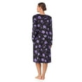 thumbnail image 3 of Aria Women’s Knit Velour Long Sleeve Square Neck Nightgown with Pockets, Sizes XS-5X, 3 of 7