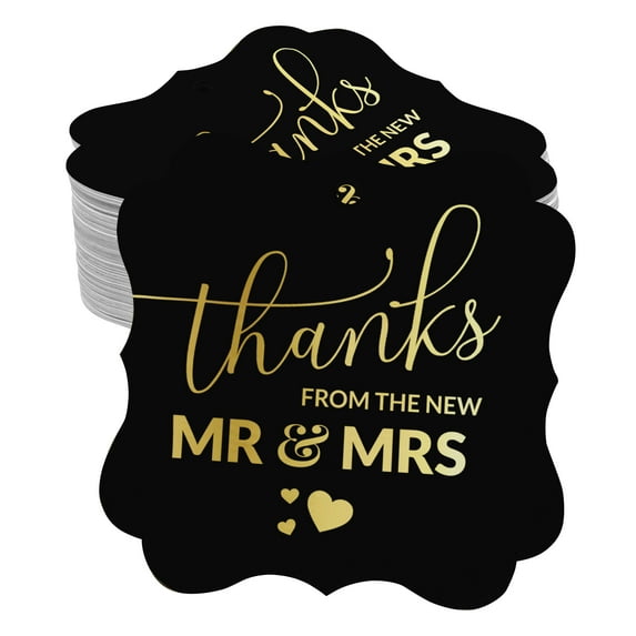Inkdotpot Hang Tags Thanks From The New Wedding Favor Bracket Shape Gift Tags Real Gold Foil Bonbonniere Tag Pack Of 50
