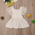thumbnail image 4 of Douhoow Kids Baby Girls A-Line Dresses Infant Summer Ruffles Lace Backless Princess Dress 0-3 Years, 4 of 8