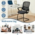 thumbnail image 2 of CONCETTA Home Office Desk Chair No Wheels 2 Set, Mesh Mid Back with Lumbar Support, Black, 2 of 7