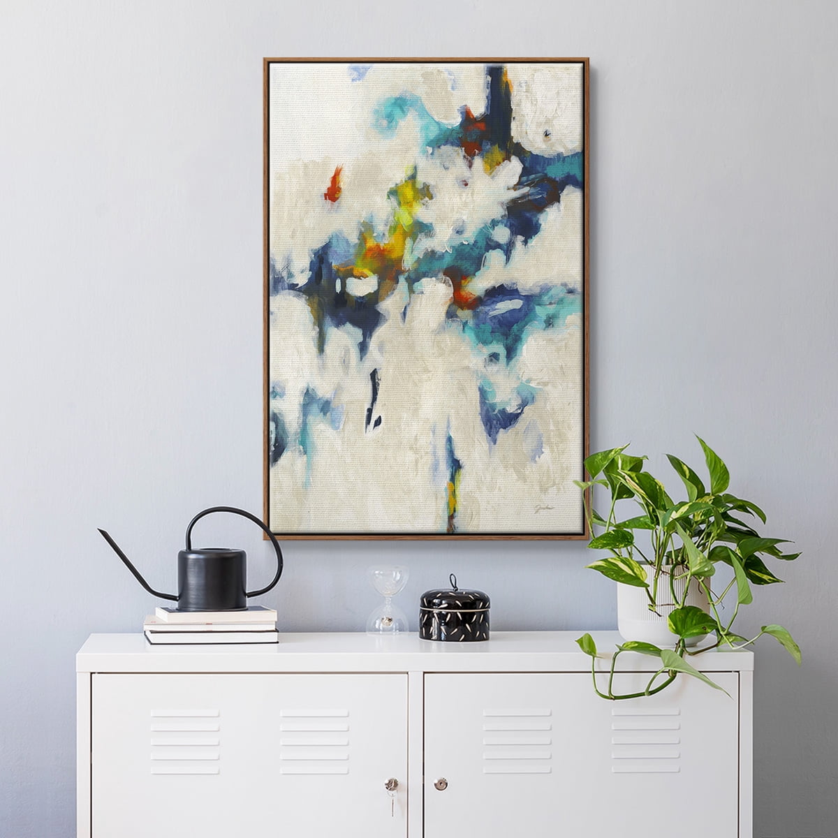 Find & Seek Framed Premium Gallery Wrapped Canvas - Ready to Hang - 17 x 25 - Walnut Floating Frame