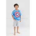 thumbnail image 2 of Marvel Avengers Captain America Big Boys T-Shirt and French Terry Shorts Outfit Set Little Kid to Big Kid, 2 of 5