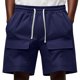 thumbnail image 1 of pstuiky Pantalones cortos de entrenamiento para hombre, Pantalones cortos deportivos informales holgados de verano de color liso para hombre, con múltiples bolsillos, para playa, 1 of 5