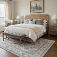thumbnail image 2 of KUETH 5x7 Low Pile Diamond Persian Style Rug for Living Room, Machine Washable Soft Non Slip Backing Area Rug, Dusty Blue Rug for Bedroom Dining Room, 2 of 5