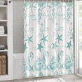 thumbnail image 3 of Coastal Shower Curtain for Bathroom Underwater World Marine Life Print Bath Curtain, Polyester Fabric Water-Repellent, 3 of 6