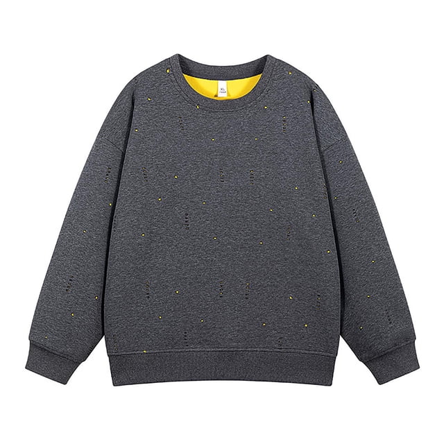 pstuiky camisa de manga larga para hombre, Blusa/camiseta informal y moderna de color liso con cuello redondo y lazo en los hombros para hombre salir tops xxl