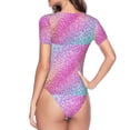 thumbnail image 4 of Gaeub Fun Rainbow Pink Women'S Short Sleeve One Piece Swimsuit Sexy High-Waisted Bodysuit For Swimming, Beach, Sports - Xx-Large, 4 of 9