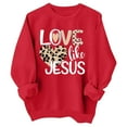 thumbnail image 1 of FAOWME Chandails en Molleton Graphiques Mignons Cœur d'Amour pour Filles Manches Longues Col Rond Tops de Vacances Rouge 3-4 Ans, 1 of 2