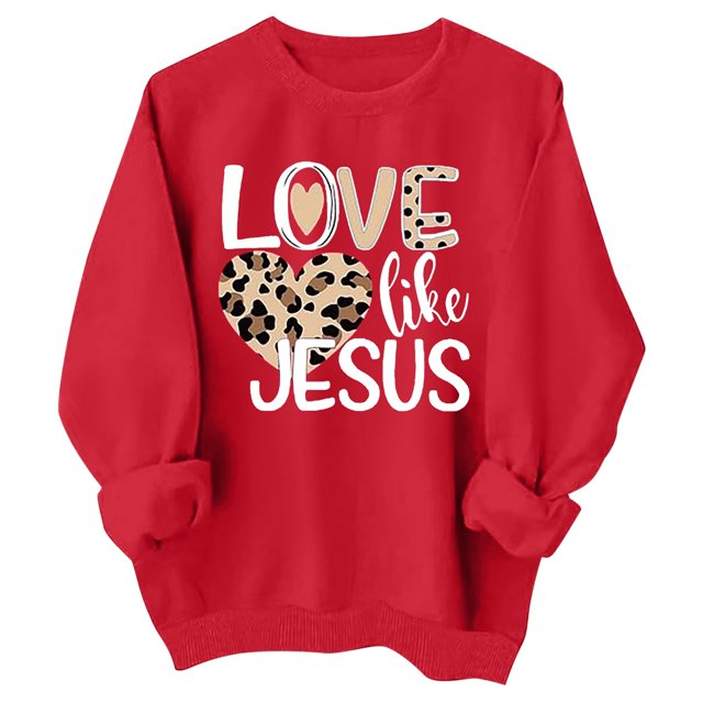 MEZZALL Mignon Filles Enfants Cœur Mignon Graphique Amour Chandails en Molleton Manches Longues Col Rond Hauts de Vacances Chandail Classique Tout-Petit Quotidien, Rouge, 6-7 Ans