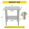 thumbnail image 6 of Yeshouse Commercial-Worktable Workstation Stainless-Steel Heavy-Duty, Silver Stainless Steel Kitchen Island,Kitchen Work Table, 6 of 7