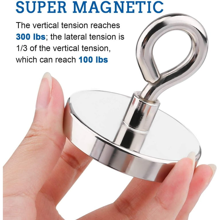 DIYMAG Super Strong Neodymium Fishing Magnets, 300 lbs(136 KG) Pulling  Force Diameter 1.97 inch(50mm).