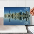 thumbnail image 2 of New York City Cutting Board, Manhattan Island Silhouette with Skyscrapers Towers Famous Island, Decorative Tempered Glass Cutting and Serving Board, Small Size, Multicolor, by Ambesonne, 2 of 5